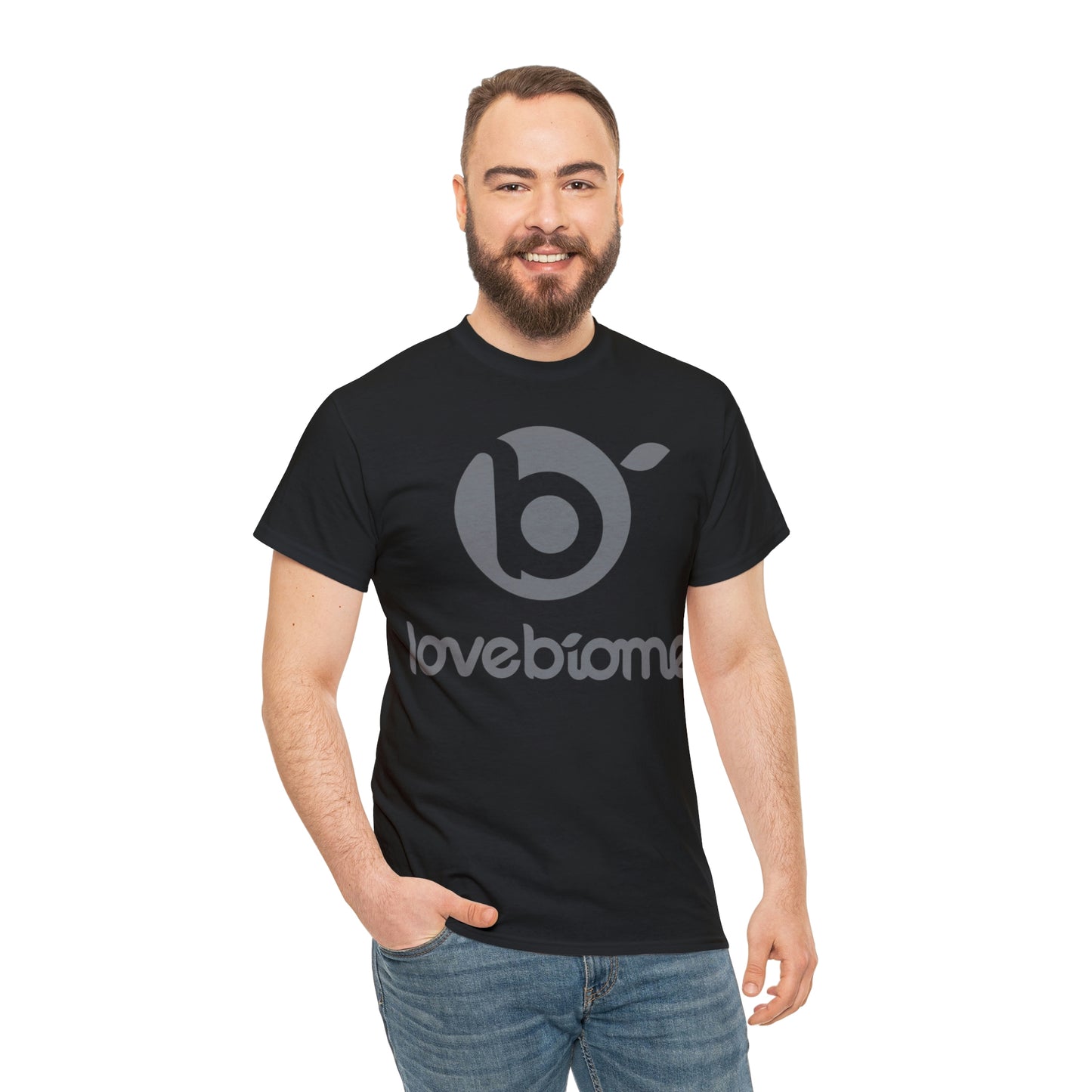 Stacked LoveBiome Logo Unisex Heavy Cotton Tee- Extended Sizes