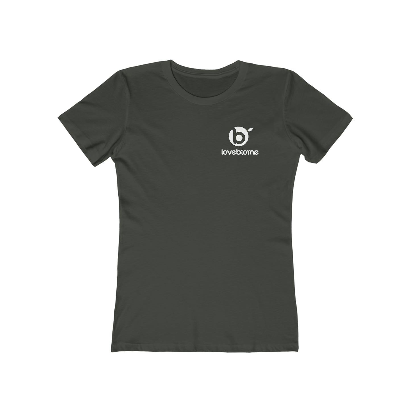 Stacked LoveBiome Logo Women's The Boyfriend Tee Next Level