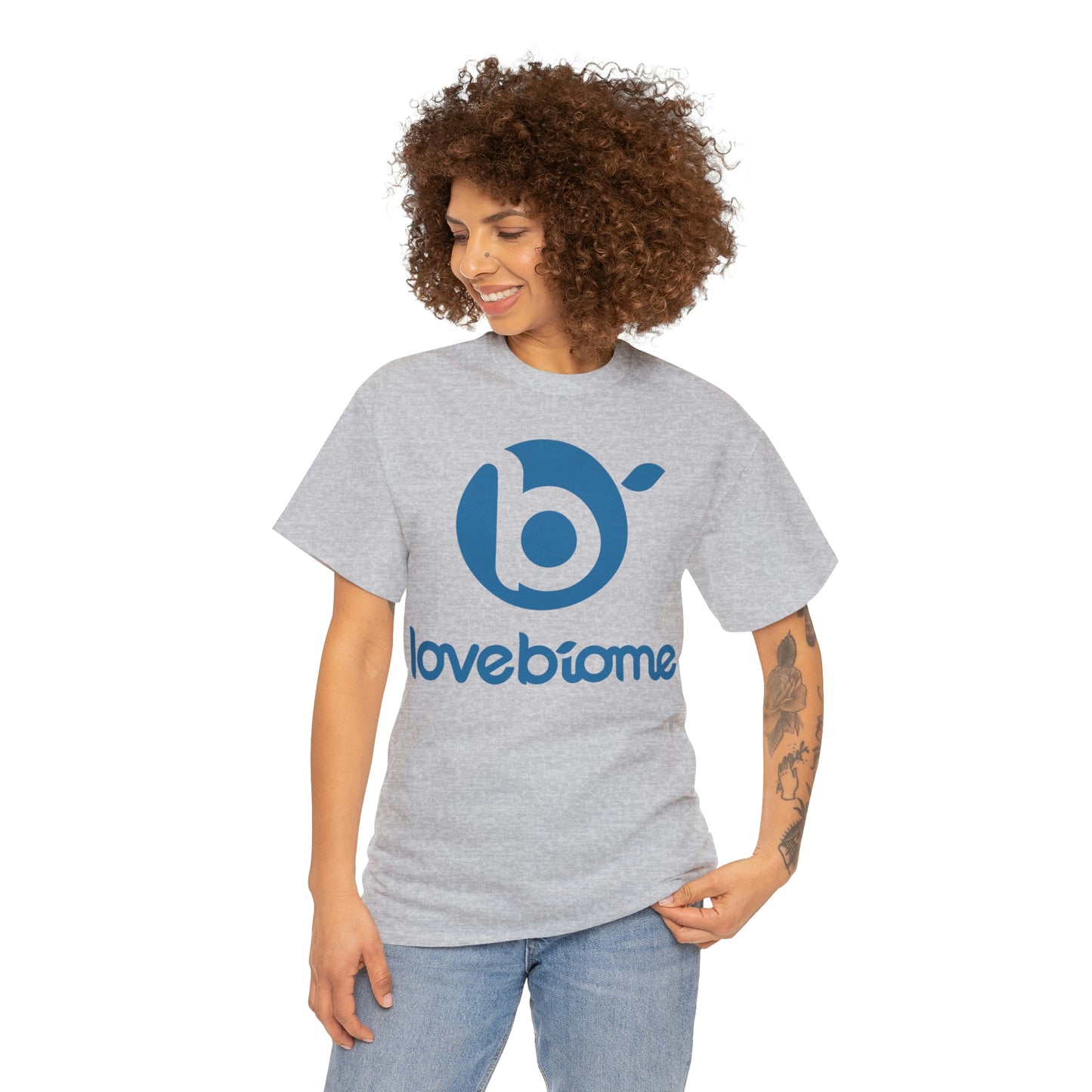 Stacked LoveBiome Logo Unisex Heavy Cotton Tee- Extended Sizes