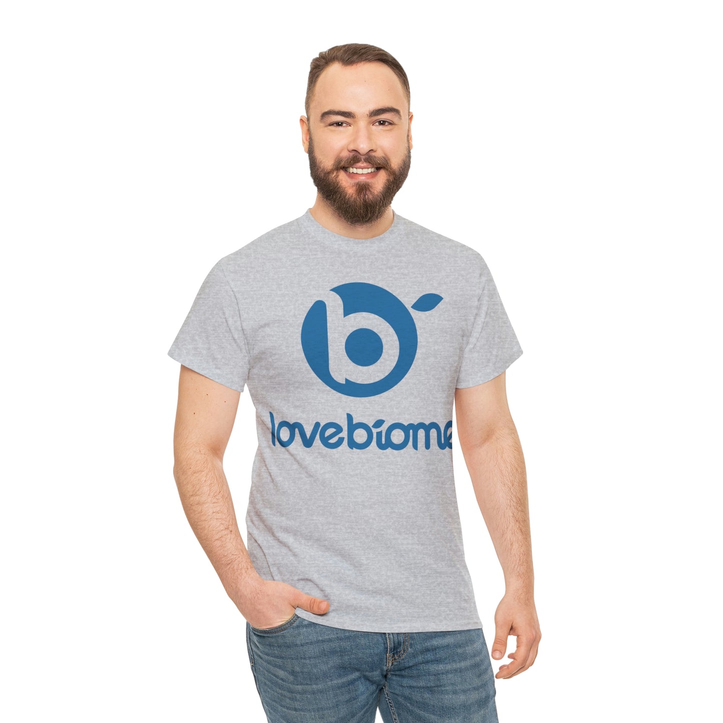 Stacked LoveBiome Logo Unisex Heavy Cotton Tee- Extended Sizes