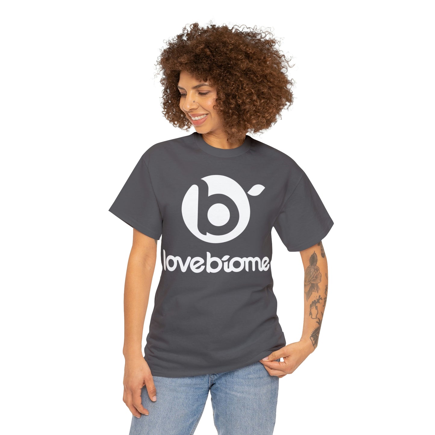 Stacked LoveBiome Logo Unisex Heavy Cotton Tee- Extended Sizes