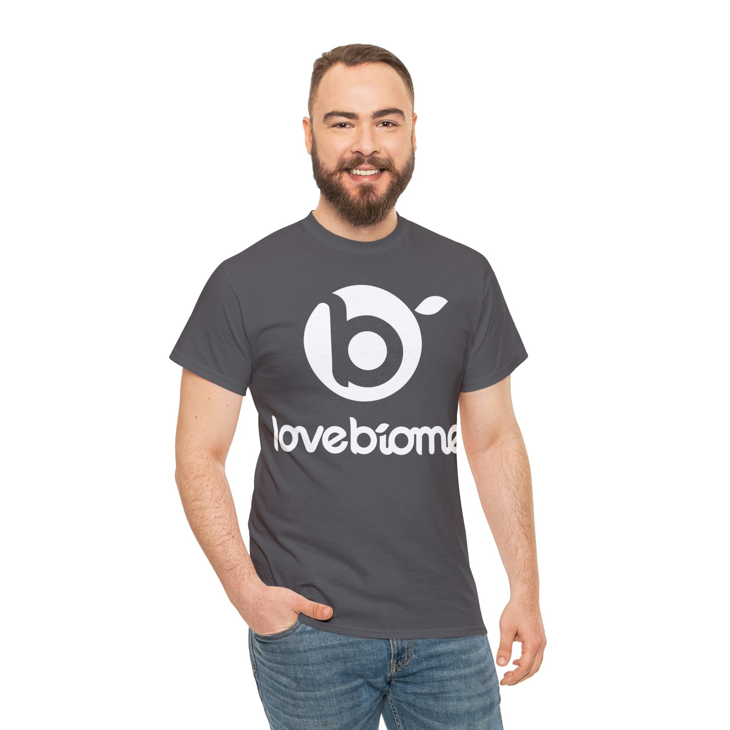 Stacked LoveBiome Logo Unisex Heavy Cotton Tee- Extended Sizes