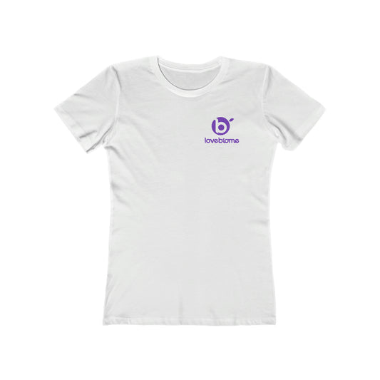 Stacked LoveBiome Logo Women's The Boyfriend Tee Next Level