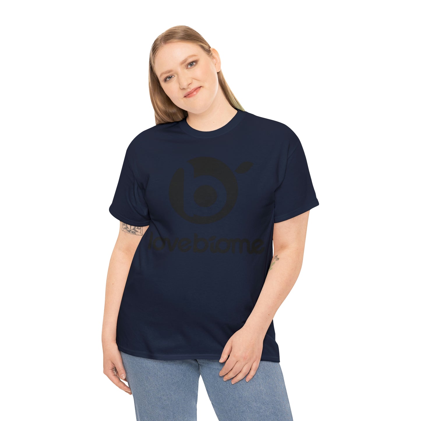 Stacked LoveBiome Logo Unisex Heavy Cotton Tee- Extended Sizes