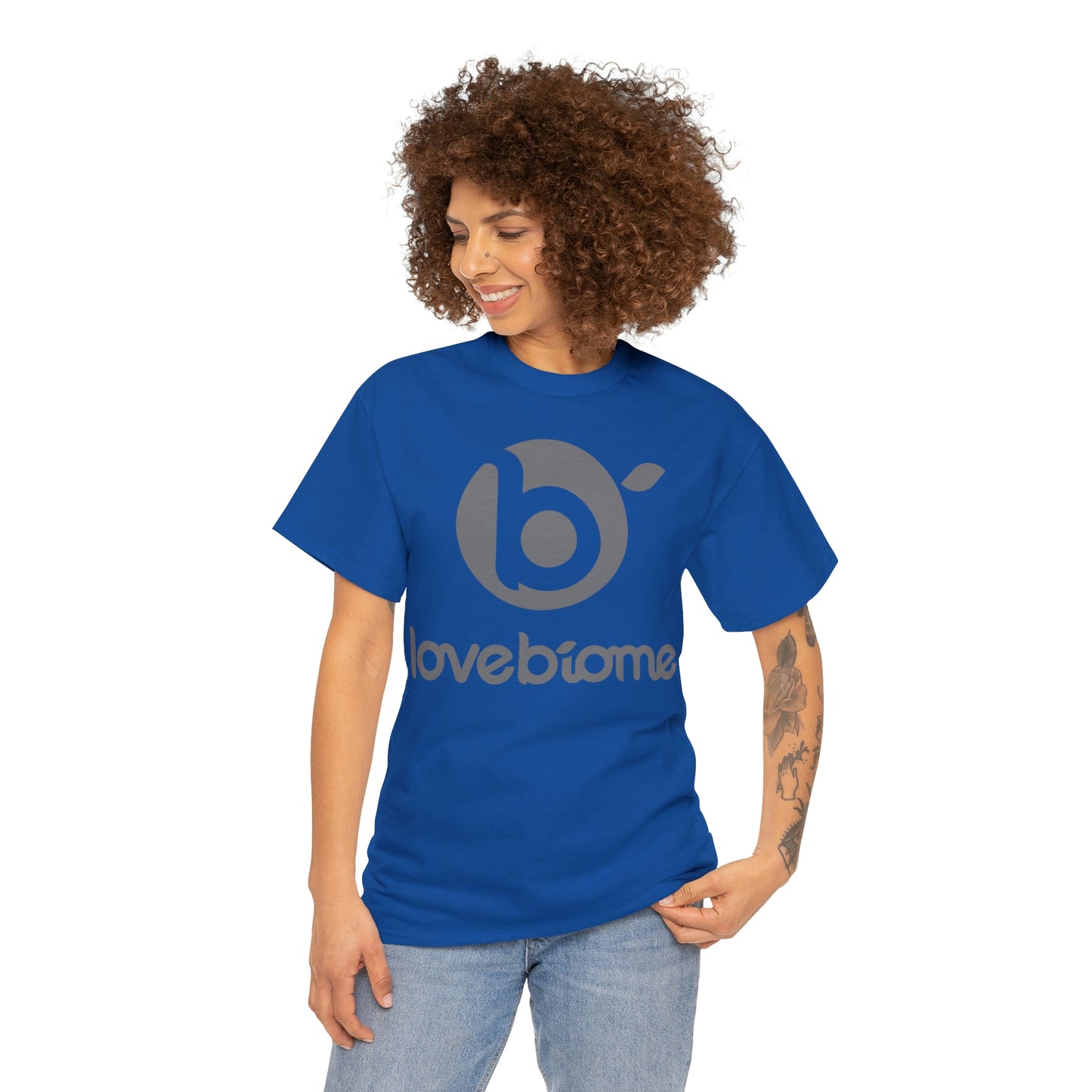 Stacked LoveBiome Logo Unisex Heavy Cotton Tee- Extended Sizes