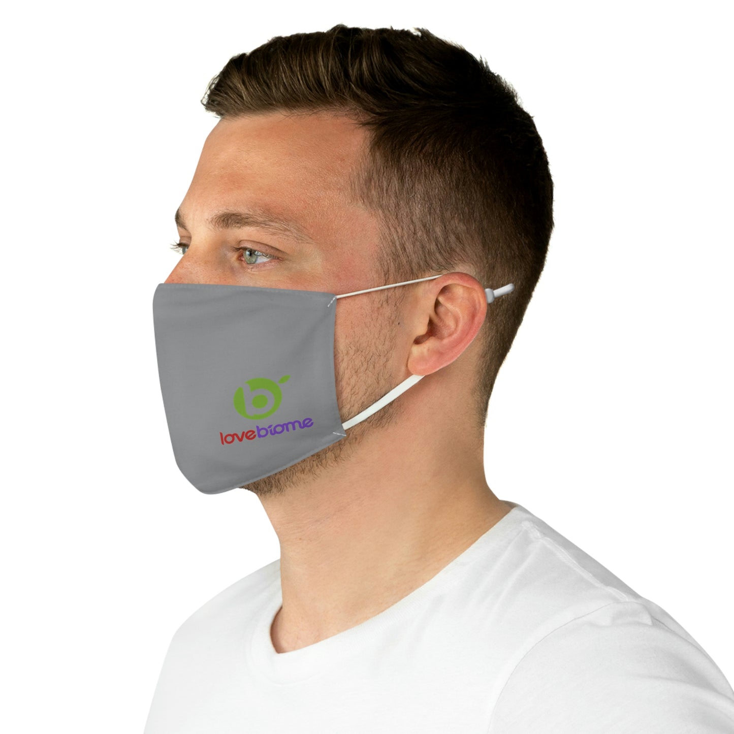 Stacked LoveBiome Logo Fabric Face Mask