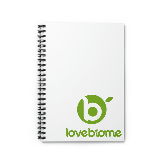 Green Stacked LoveBiome Logo Spiral Notebook - Ruled Line