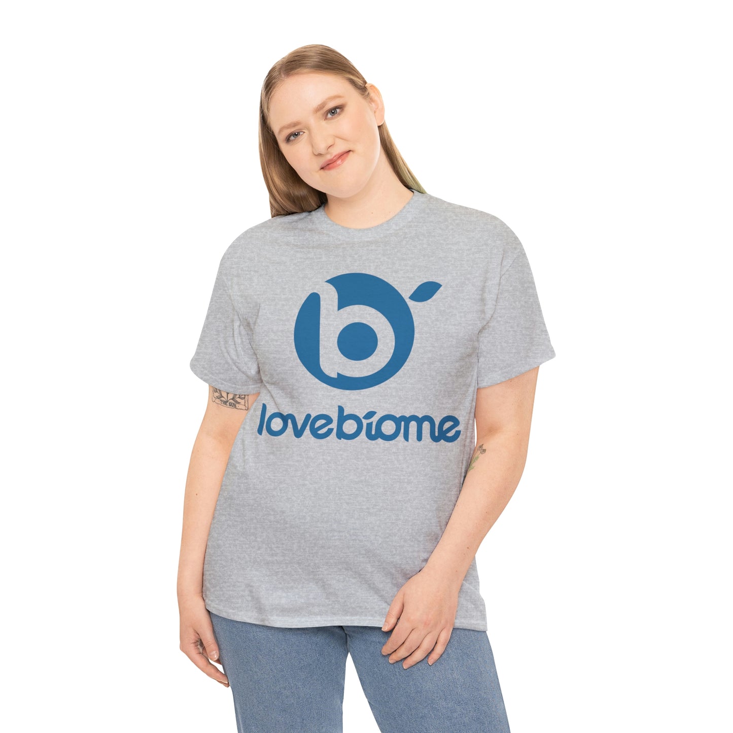 Stacked LoveBiome Logo Unisex Heavy Cotton Tee- Extended Sizes