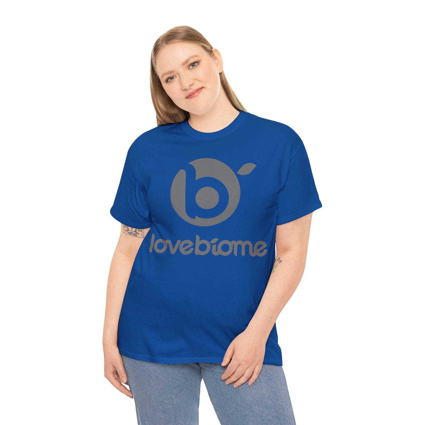 Stacked LoveBiome Logo Unisex Heavy Cotton Tee- Extended Sizes