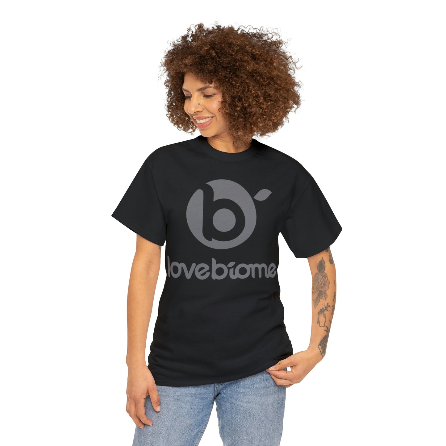 Stacked LoveBiome Logo Unisex Heavy Cotton Tee- Extended Sizes