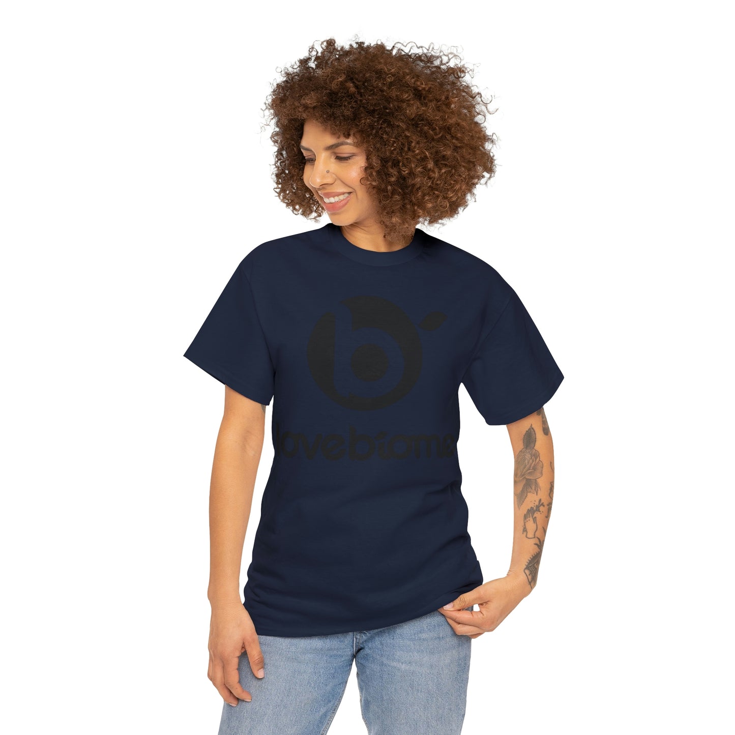 Stacked LoveBiome Logo Unisex Heavy Cotton Tee- Extended Sizes